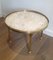 Small Round Solid Brass Occasionable Table with Marble Top, 1960s 6