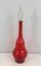 Red Glass Design Bottle, 1970s, Image 1