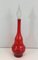 Rote Designflasche aus Glas, 1970er 1