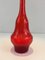 Rote Designflasche aus Glas, 1970er 5