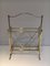 French Neoclassical Brass Magazine Rack Attributed to Maison Jansen, 1940s 2