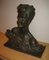 French Art Deco Terracotta Woman Bust Sculpture on Stone Base by B. Patris, 1930s 1