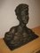 French Art Deco Terracotta Woman Bust Sculpture on Stone Base by B. Patris, 1930s 2