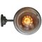 Mid-Century Silver Gray Metal and Industrial Clear Glass Sconce, Image 4