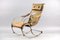 Antique Leather and Metal Rocking Chair by Peter, Cooper for R.W. Winfried 1