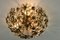 Vintage Diamond Cut Glass Blossom Flush Mount Ceiling Lamp from Banci, 1950s 6
