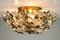 Vintage Diamond Cut Glass Blossom Flush Mount Ceiling Lamp from Banci, 1950s 2