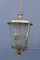 Italian Brass and Satin Glass Lantern, 1950s, Image 1