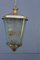 Italian Brass and Satin Glass Lantern, 1950s 6