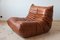 Tabacco Brown Leather Togo Sofa & Lounge Chair by Michel Ducaroy for Ligne Roset, 1970s, Set of 2 8