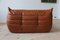 Tabacco Brown Leather Togo Sofa & Lounge Chair by Michel Ducaroy for Ligne Roset, 1970s, Set of 2 4