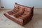Tabacco Brown Leather Togo Sofa & Lounge Chair by Michel Ducaroy for Ligne Roset, 1970s, Set of 2 6
