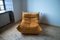Goldenrod Velvet Togo Sofa & Lounge Chair by Michel Ducaroy for Ligne Roset, 1970s, Set of 2 12