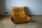 Goldenrod Velvet Togo Sofa & Lounge Chair by Michel Ducaroy for Ligne Roset, 1970s, Set of 2 11