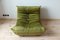 Green Olive Velvet Togo Sofa & Lounge Chair by Michel Ducaroy for Ligne Roset, 1970s, Set of 2 12