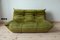 Green Olive Velvet Togo Sofa & Lounge Chair by Michel Ducaroy for Ligne Roset, 1970s, Set of 2 7