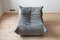 Grey Velvet Togo Sofa & Lounge Chair by Michel Ducaroy for Ligne Roset, 1970s, Set of 2 15
