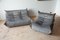 Grey Velvet Togo Sofa & Lounge Chair by Michel Ducaroy for Ligne Roset, 1970s, Set of 2 1
