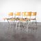 French Industrial Metal Framed Stacking University Dining Chairs, 1960s, Set of 6 5