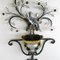 Large Mid-Century Italian Sconce with Crystal Birds, Flowers, and Leaves from Banci Firenze 4