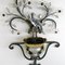 Large Mid-Century Italian Sconce with Crystal Birds, Flowers, and Leaves from Banci Firenze, Image 4