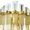Mid-Century Brass and Murano Glass Sconces from Venini, Set of 3 3