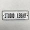 Small Italian Curved Enameled Metal Studio Legale Law Firm Sign, 1930s 1