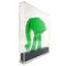 Op-Art Style Green Acrylic Glass Ostrich Sculpture by Gino Marotta 2