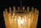 Italienische Vintage Murano Glas Deckenlampe mit 41 bernsteinfarbenen Glasblättern, 1981 12