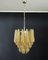 Lampada da soffitto vintage in vetro di Murano con 41 petali in vetro color ambra, Italia, 1981, Immagine 1