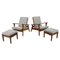 Armchairs & Stools by Antonin Heythum, Czechoslovakia, 1930s, Set of 4 1