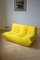 Set de Pouf Togo en Microfibre Jaune et Canapé 2 Places par Michel Ducaroy pour Ligne Roset 2