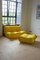 Yellow Microfiber Togo Pouf and 2-Seat Sofa by Michel Ducaroy for Ligne Roset, Set of 2 1