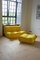 Yellow Microfiber Togo Pouf and 2-Seat Sofa by Michel Ducaroy for Ligne Roset, Set of 2, Image 1