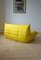 Set de Pouf Togo en Microfibre Jaune et Canapé 2 Places par Michel Ducaroy pour Ligne Roset 3