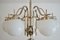 Lampada da soffitto Art Deco in vetro e placcata in cromo, Ungheria, anni '30, Immagine 6