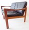 Danish Teak and Black Leather 2-Seater Sofa by Illum Wikkelsø for Niels Eilersen, 1960s, Image 14