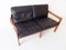 Danish Teak and Black Leather 2-Seater Sofa by Illum Wikkelsø for Niels Eilersen, 1960s, Image 3