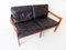 Danish Teak and Black Leather 2-Seater Sofa by Illum Wikkelsø for Niels Eilersen, 1960s, Immagine 3