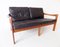 Danish Teak and Black Leather 2-Seater Sofa by Illum Wikkelsø for Niels Eilersen, 1960s 15