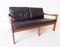 Danish Teak and Black Leather 2-Seater Sofa by Illum Wikkelsø for Niels Eilersen, 1960s, Image 15