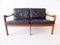 Dänisches 2-Sitzer Sofa aus Teak und Schwarzem Leder von Illum Wikkelsø für Niels Eilersen, 1960er 16