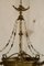 Antique Art Nouveau Italian Crystal and Chiseled Brass Chandelier, 1900s, Image 7