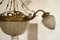 Antique Art Nouveau Italian Crystal and Chiseled Brass Chandelier, 1900s 1