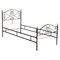 Vintage Italian Black and Gold Painted Wrought Iron Single Bed, 1950s 1