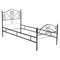Vintage Italian Black and Gold Painted Wrought Iron Single Bed, 1950s, Image 1