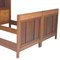 Antique Art Nouveau Hand Carved Cherrywood and Walnut Double Twin Bed, 1920s, Set of 2 2