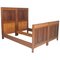 Antique Art Nouveau Hand Carved Cherrywood and Walnut Double Twin Bed, 1920s, Set of 2 1