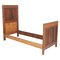 Antique Art Nouveau Hand Carved Cherrywood and Walnut Double Twin Bed, 1920s, Set of 2 3