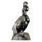 Canard Mandarin Art Deco en Bronze avec Sculpture Touffe par Marie Louise Simard, 1920s 1